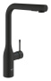 Смеситель для кухни GROHE Essence с вытяжным изливом 2jet, фантомный черный (30504KF0)