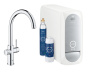 Смеситель для кухонной мойки GROHE Blue Home с системой фильтрации, охлаждения и газирования воды, хром (31455000)