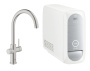 Смеситель для кухонной мойки GROHE Blue Home с системой фильтрации, охлаждения и газирования воды, суперсталь (31455DC0)
