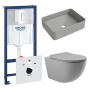 Комплект инсталляции GROHE Rapid SL 38772SH0 с унитазом Aqueduto OVO OVO0130 и раковиной Aqueduto ESPIRAL ESP0430 (NW0480)