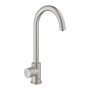 Кран для кухонной мойки GROHE Blue Home Mono с системой фильтрации, охлаждения и газирования воды, Wi-Fi, суперсталь (31498DC1)