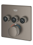 Внешняя часть термостата для душа GROHE Grohtherm SmartControl на 3 потребителя, сатиновый графит (29126MG0)