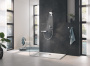 Душевой гарнитур GROHE Rainshower SmartActive 130 Cube с мыльницей, 3 режима струи, душевая штанга 900 мм, 9,5 л/мин, белая луна (26587LS0)