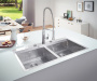 Мойка GROHE из нержавеющей стали, 2 чаши, без корзинчатого вентиля, K800 120-S 102,4/56 2.0 (31585SD0)
