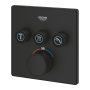 Внешняя часть термостата GROHE Grohtherm SmartControl на 3 выхода, фантомный чёрный (102167KF00)