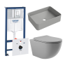 Комплект инсталляции GROHE Rapid SL 38775001 с унитазом Aqueduto OVO OVOT2130 и раковиной Aqueduto ESPIRAL ESP0430 (NW0637)