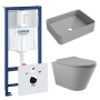 Комплект инсталляции GROHE Rapid SL 38772SH0 с унитазом Aqueduto CONE CON0130 и раковиной Aqueduto ESPIRAL ESP0430 (NW0488)