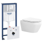 Комплект инсталляции GROHE Rapid SL 38775001 с унитазом Aquatek ЛЕЯ AQ1199T-00 и сиденьем с микролифтом (NW0269)