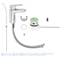 Смеситель для раковины GROHE Start Edge с донным клапаном, хром (23342000)