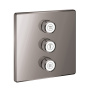 Внешняя часть переключателя потоков GROHE Grohtherm SmartControl на 3 положения, квадратная, темный графит глянец (29127A00)