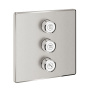 Внешняя часть переключателя потоков GROHE Grohtherm SmartControl на 3 положения, квадратная, суперсталь (29127DC0)