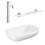 Комплект для ванной GROHE: раковина, смеситель и полка, альпин-белый/хром (NC0011)