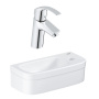 Компактная раковина GROHE Euro Ceramic + Смеситель для раковины GROHE Eurosmart New, S-size (NC0001)