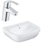 Раковина GROHE Euro Ceramic + Смеситель для раковины GROHE Eurosmart New с донным клапаном (NC0003)