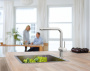 Смеситель для кухни GROHE Minta с вытяжным душем, L-образный излив, суперсталь (30274DC0)