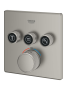 Внешняя часть термостата для душа GROHE Grohtherm SmartControl на 3 потребителя, сатиновая сталь (29126MS0)