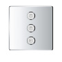 Внешняя часть переключателя потоков GROHE Grohtherm SmartControl на 3 положения, квадратная, хром (29127000)