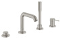 Смеситель для ванны GROHE Essence на 4 отверстия, на край ванны, суперсталь (19578DC1)