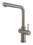 Комплект для кухни GROHE Red Duo II с бойлером M-size, смеситель с L-образным изливом, темный графит матовый (30327AL1)