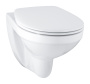 Унитаз GROHE Bau Ceramic подвесной ободковый с сиденьем без микролифта, альпин-белый (39497000)