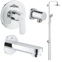 Готовый комплект для ванны и душа GROHE Eurosmart Cosmopolitan скрытого монтажа, хром (NSB0178)