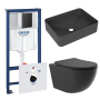 Комплект инсталляции GROHE Solido 38811KF0 с унитазом Aqueduto OVO OVOT2140 и раковиной Aqueduto ESPIRAL ESP0440 (NW0646)