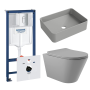 Комплект инсталляции GROHE Rapid SL 3 в 1 (NW0145/S) с унитазом Aqueduto CONE CONT2130 и раковиной Aqueduto ESPIRAL ESP0430 (NW0653)