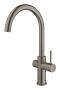 Комплект для кухни GROHE Red Duo II с бойлером M-size, смеситель с C-образным изливом, темный графит матовый (30083AL1)