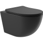Унитаз подвесной Aqueduto OVO 525*360 безободковый, сиденье с микролифтом, черный матовый (OVO0140)
