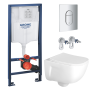 Комплект инсталляции GROHE Rapid SL NW0145/S с унитазом Aquatek ДИВА AQ2012-00 и сиденьем с микролифтом (NW0318)