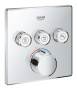 Внешняя часть смесителя для душа GROHE SmartControl квадратная, на 3 потребителя, хром (29149000)