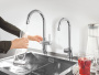 Смеситель для кухонной мойки GROHE Blue Professional с функцией фильтрации, с системой охлаждения и газирования воды, Wi-Fi, хром (31323002)