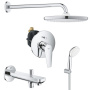 Готовый комплект для ванны GROHE скрытого монтажа, с ручным и верхним душем, хром (127256)