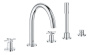 Смеситель для ванны GROHE Atrio двухвентильный, на 5 отверстий, на край ванны, хром (19923003)