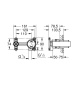 Встраиваемая часть однорычажного смесителя для раковины GROHE Eurodisc Joy на 2 отверстия (23429000)