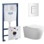 Комплект инсталляции GROHE Rapoid SL 3 в 1 с унитазом Aquatek АУРА AQ1805T-00 и звукоизоляционным комплектом (NW0771)