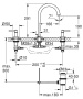Смеситель для раковины GROHE Atrio двухвентильный на 3 отверстия, суперсталь (20009DC3)