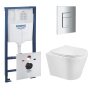 Комплект инсталляции GROHE Rapid SL 3 в 1 с унитазом Aquatek ВЕГА AQ1804T-00 и звукоизоляционным комплектом (NW0752)