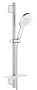 Душевой гарнитур GROHE Rainshower SmartActive 130 с мыльницей, 3 режима струи, душевая штанга 600 мм, 12 л/мин, белая луна (26576LS0)