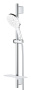 Душевой гарнитур GROHE Rainshower SmartActive 130 с мыльницей, 3 режима струи, душевая штанга 600 мм, 12 л/мин, белая луна (26576LS0)
