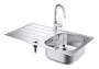 Мойка со смесителем GROHE K200 45-S 86/50 1.0, нержавеющая сталь (31562SD1)