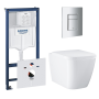 Комплект инсталляции GROHE Rapid SL 38775001 с унитазом GROHE Clova Ceramic Square и сиденьем с микролифтом (NW0659)