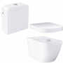 Унитаз напольный безободковый GROHE Euro Ceramic с бачком и сиденьем без микролифта, альпин-белый (NW0058-1)