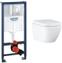 Комплект инсталляции GROHE Rapid SL 3 в 1 с унитазом Euro Ceramic и сиденьем с микролифтом (NW0140)