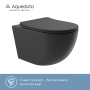 Унитаз подвесной Aqueduto OVO 525*360 безободковый, сиденье с микролифтом, черный матовый (OVOT2140)