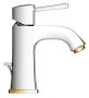 Смеситель для раковины GROHE Grandera с донным клапаном, хром/золото (23303IG0)