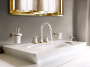 Смеситель для раковины GROHE Grandera на 3 отверстия, с донным клапаном и высоким изливом, хром/золото (20389IG0)