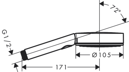 Ручной душ hansgrohe Pulsify S 105, 1 режим, 24120000, хром