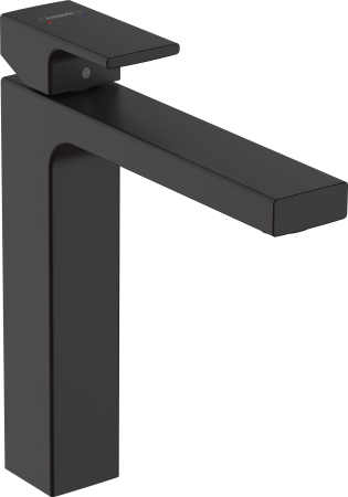 Смеситель для раковины hansgrohe Vernis Shape 190, со сливным гарнитуром 71562670/U, матовый черный, уцененный товар