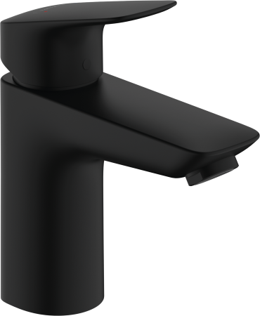 Смеситель для раковины hansgrohe Logis, однорычажный, 100,без сливного набора, 71101670, матовый черный
